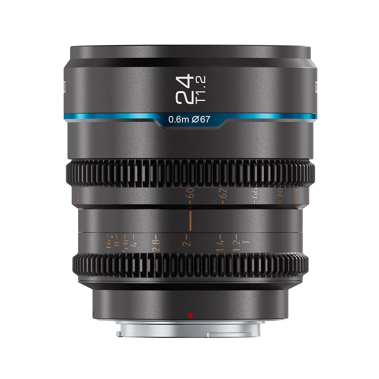 SIRUI Night Walker 24mm Manual Focus Cine Lens, T1.2 Large Aperture S35 Frame Prime Lens for M4/3 Mount Cameras, For BMPCC4K, GH5II, GH5S, GH6, Z Cam (MS24M-G, MFT Mount, Metal Grey)