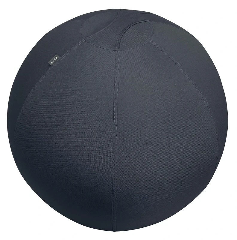 Leitz Ergo Active Sitting Ball with Stopper Function, Ergonomically Designed Desk Chair Alternative, 75cm Diameter, Includes Fabric Ball Cover, Hand Air Pump & 2 x Plugs, Velvet Grey, 65430089