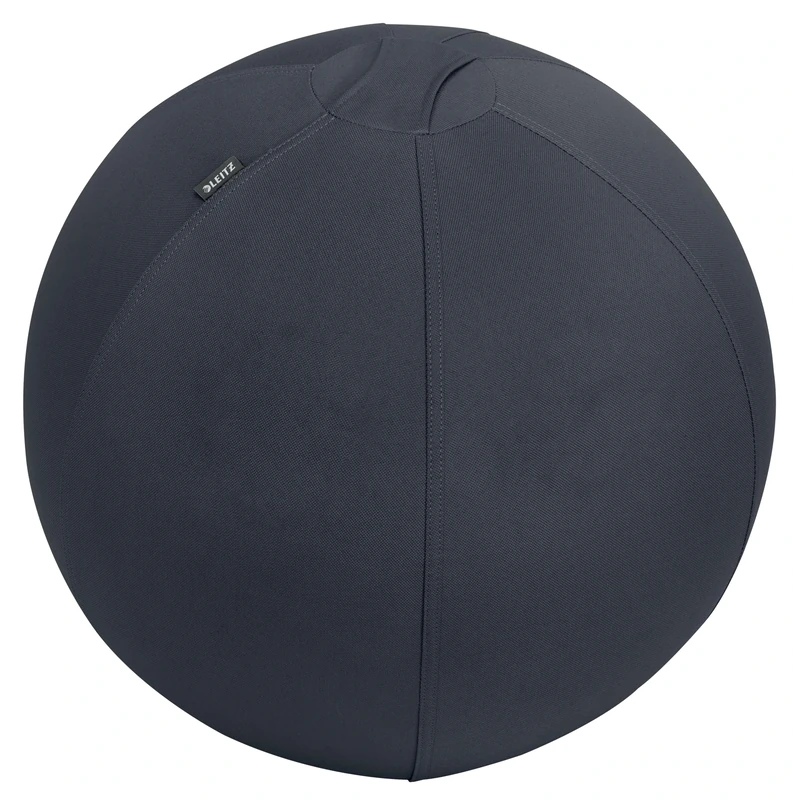 Leitz Ergo Active Sitting Ball with Stopper Function, Ergonomically Designed Desk Chair Alternative, 55cm Diameter, Includes Fabric Ball Cover, Hand Air Pump & 2 x Plugs, Velvet Grey, 65410089
