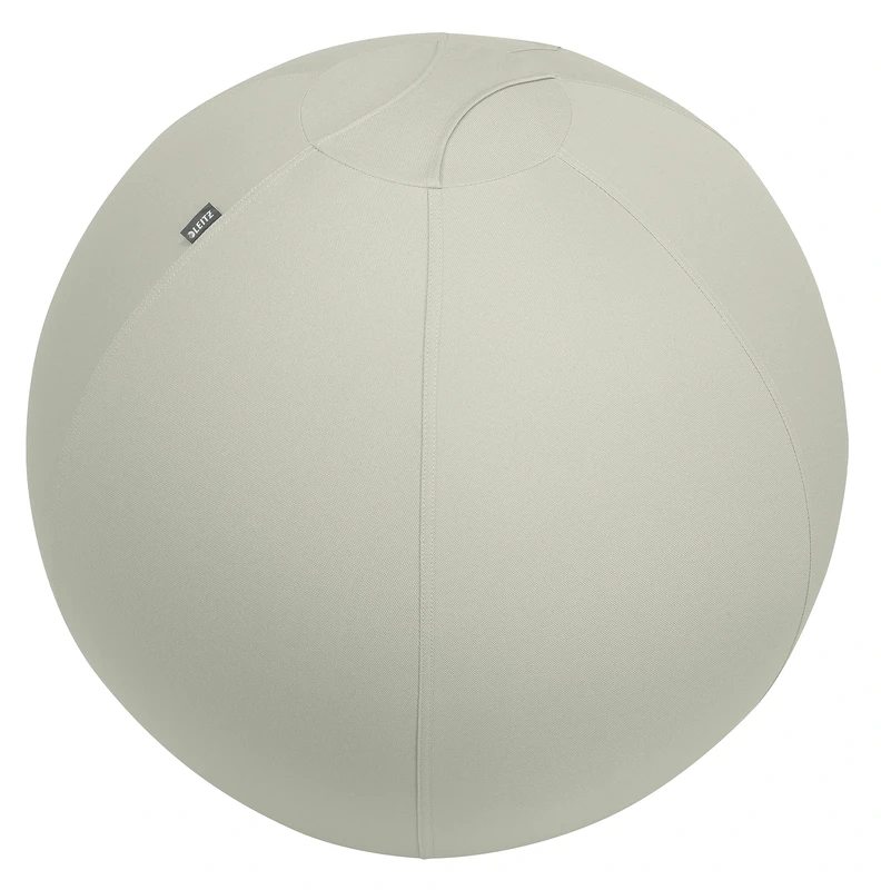 Leitz Ergo Active Sitting Ball with Stopper Function, Ergonomically Designed Desk Chair Alternative, 75cm Diameter, Includes Fabric Ball Cover, Hand Air Pump & 2 x Plugs, Light Grey, 65430085