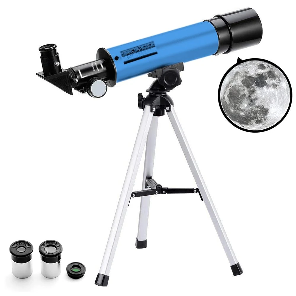 Telescope for Kids & Beginners Adults 50/360mm Astronomical Telescopes Zoom 90X HD Refractor Scope With Tripod for Children