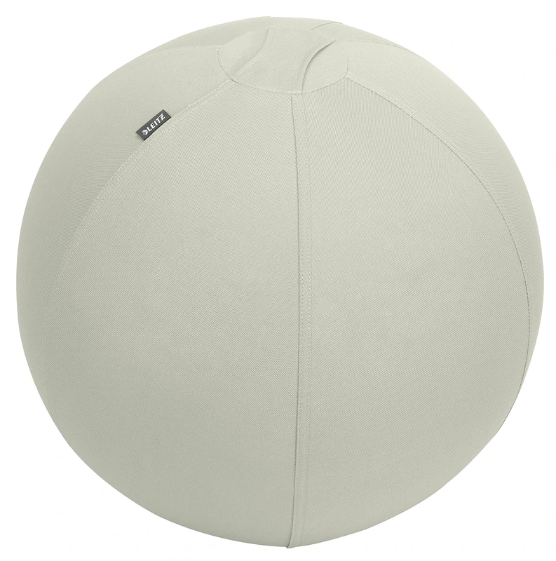 Leitz Ergo Active Sitting Ball with Stopper Function, Ergonomically Designed Desk Chair Alternative, 55cm Diameter, Includes Fabric Ball Cover, Hand Air Pump & 2 x Plugs, Light Grey, 65410085