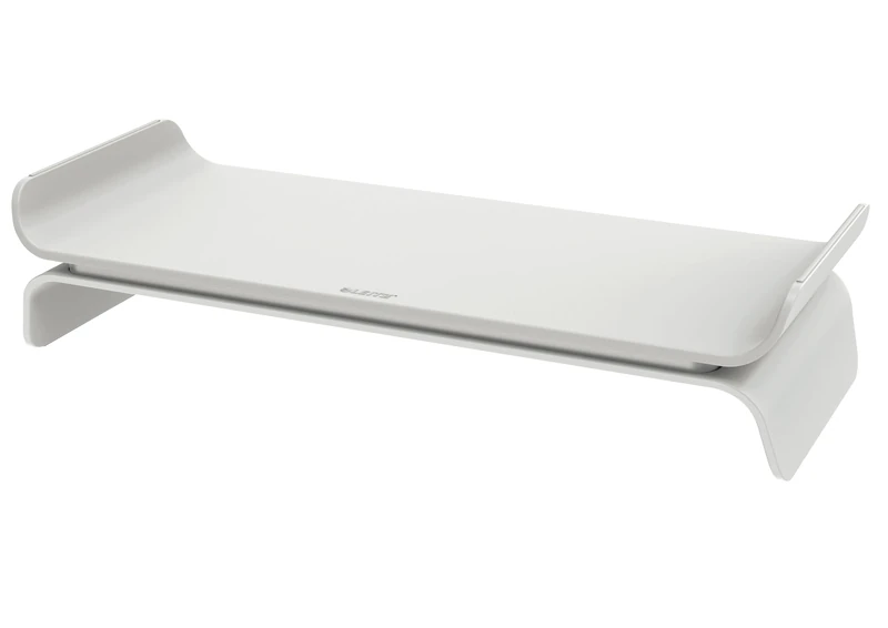 Leitz Ergo Adjustable Monitor Stand, Monitor Riser with Two Height Settings, Light Grey, 65040085