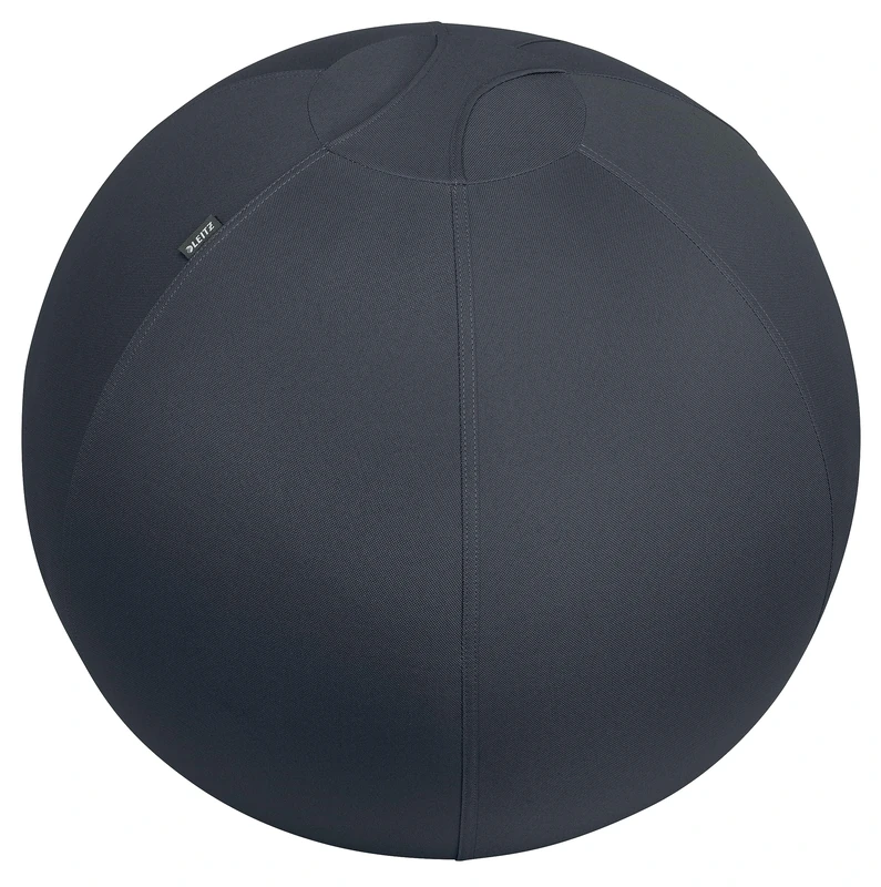 Leitz Ergo Active Sitting Ball with Stopper Function, Ergonomically Designed Desk Chair Alternative, 65cm Diameter, Includes Fabric Ball Cover, Hand Air Pump & 2 x Plugs, Velvet Grey, 65420089