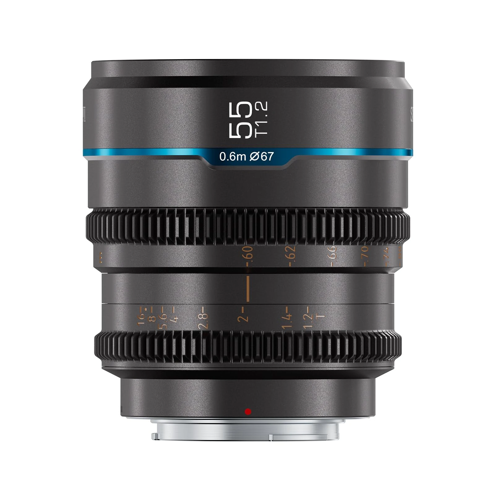SIRUI Night Walker 55mm Manual Focus Cine Lens, T1.2 Large Aperture S35 Frame Prime Lens for E Mount Cameras, FX30, ZV-E10, A6400, A6700 (MS55E-G, Metal Grey)