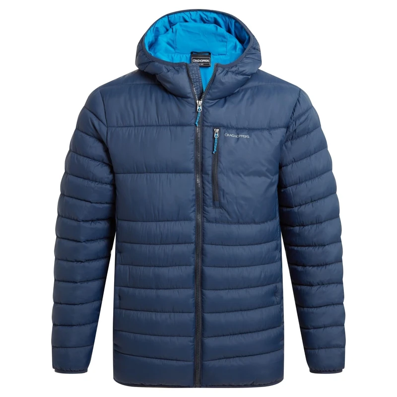 Craghoppers Mens Compresslite Viii Hooded Padded Lightweight Coat, Blue Navy/Hawai, M EU