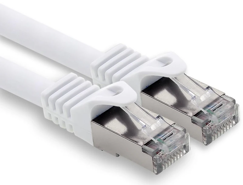 freiwerk 50m - white - 1 piece CAT.7 network cable Lan Ethernet patch cable S-FTP LSZH PIMF 10GB s RJ45 plug Cat6a
