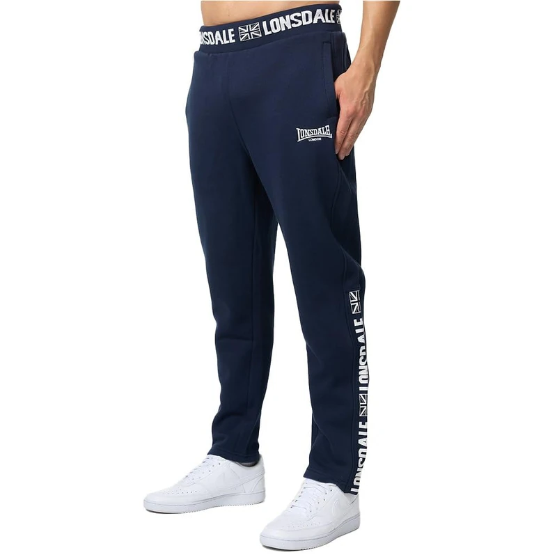 Lonsdale Riverston Men's Jogging Bottoms Regular Fit, Navy/White, S