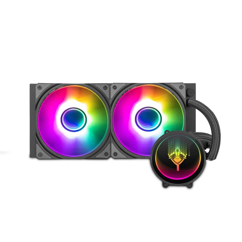 Yeyian PC Gaming Series CPU Liquid Cooling System for Quiet Desktop Computers | 2 x 240mm RGB Fans | 2000 rpm | (New 2023)