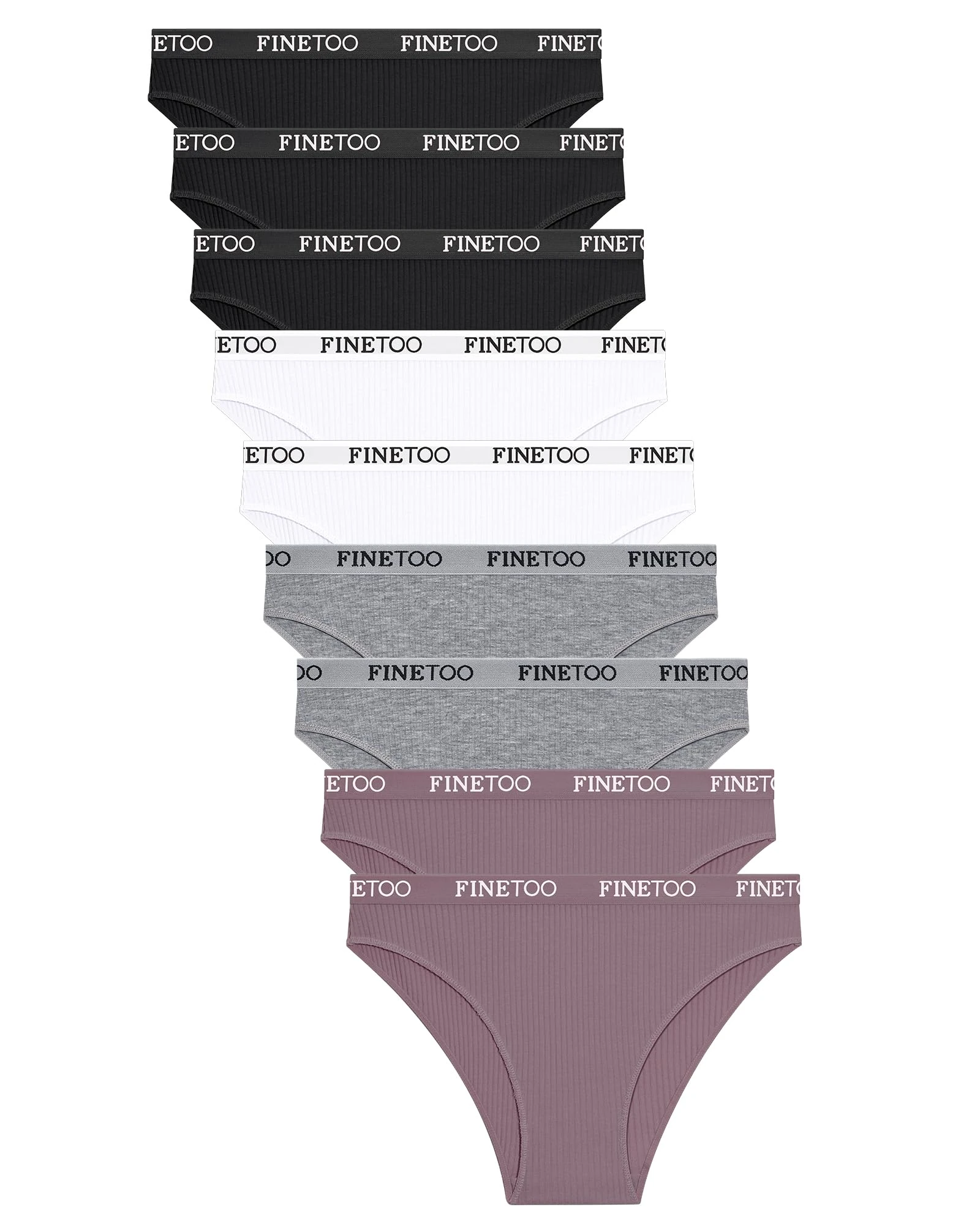 FINETOO Pack of 9 Briefs Women's Cotton Underwear Women Set Colourful Briefs Sport Hipster Fashion Panties Underpants Multicolour Underwear Women Multipack S-XL