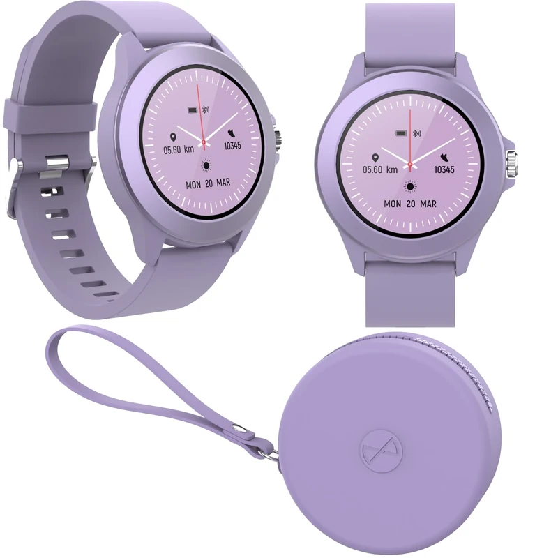 FOREVER Colorum CW-300 Smartwatch Women Man Purple - Pedometer Watch with Heart Rate Monitor Sleep Tracker Calorie Counter - Long Battery Smart Watch - Fitness Tracker Waterproof IP68 for Android iOS - Image 1