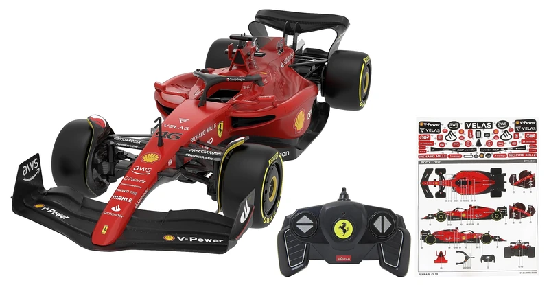 JAMARA Ferrari F1-75 1:18 2.4GHz - 2.4GHz for Multiplayer Operation, Officially Licensed, Faithful Painting, RC Car, Red
