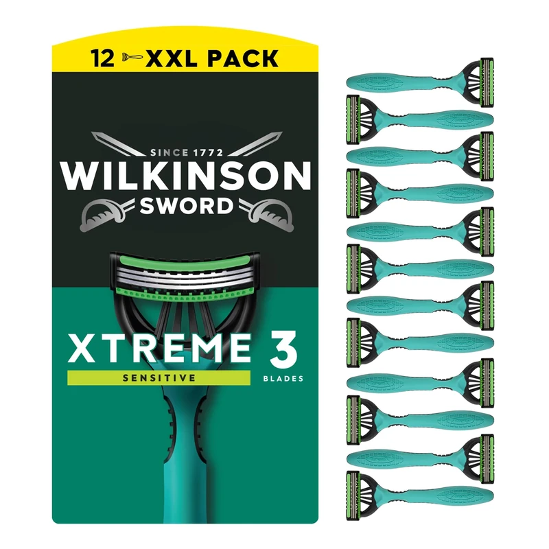 Wilkinson Sword Xtreme 3 Sensitive Razor - 8+4 Blades, 11 Shaves