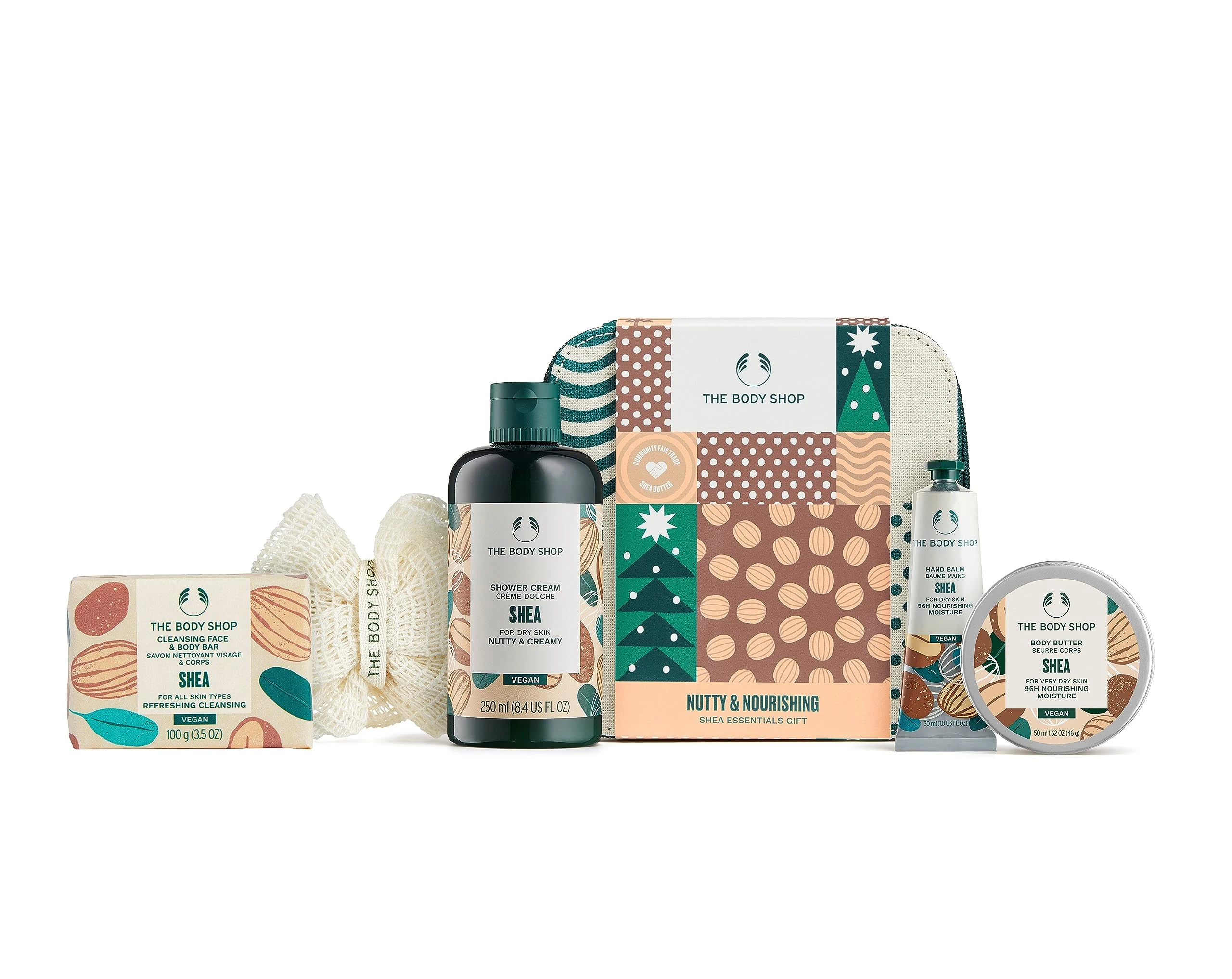 The Body Shop Nutty & Nourishing Shea Essentials Gift Set, Vegan, 5-Piece Set