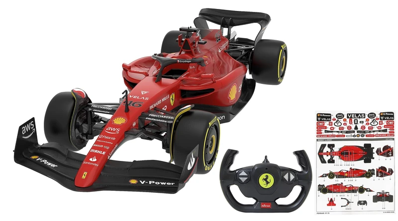JAMARA Ferrari F1-75 1:12 2.4GHz - 2.4GHz for Multiplayer Operation, Officially Licensed, Faithful Painting, RC Car