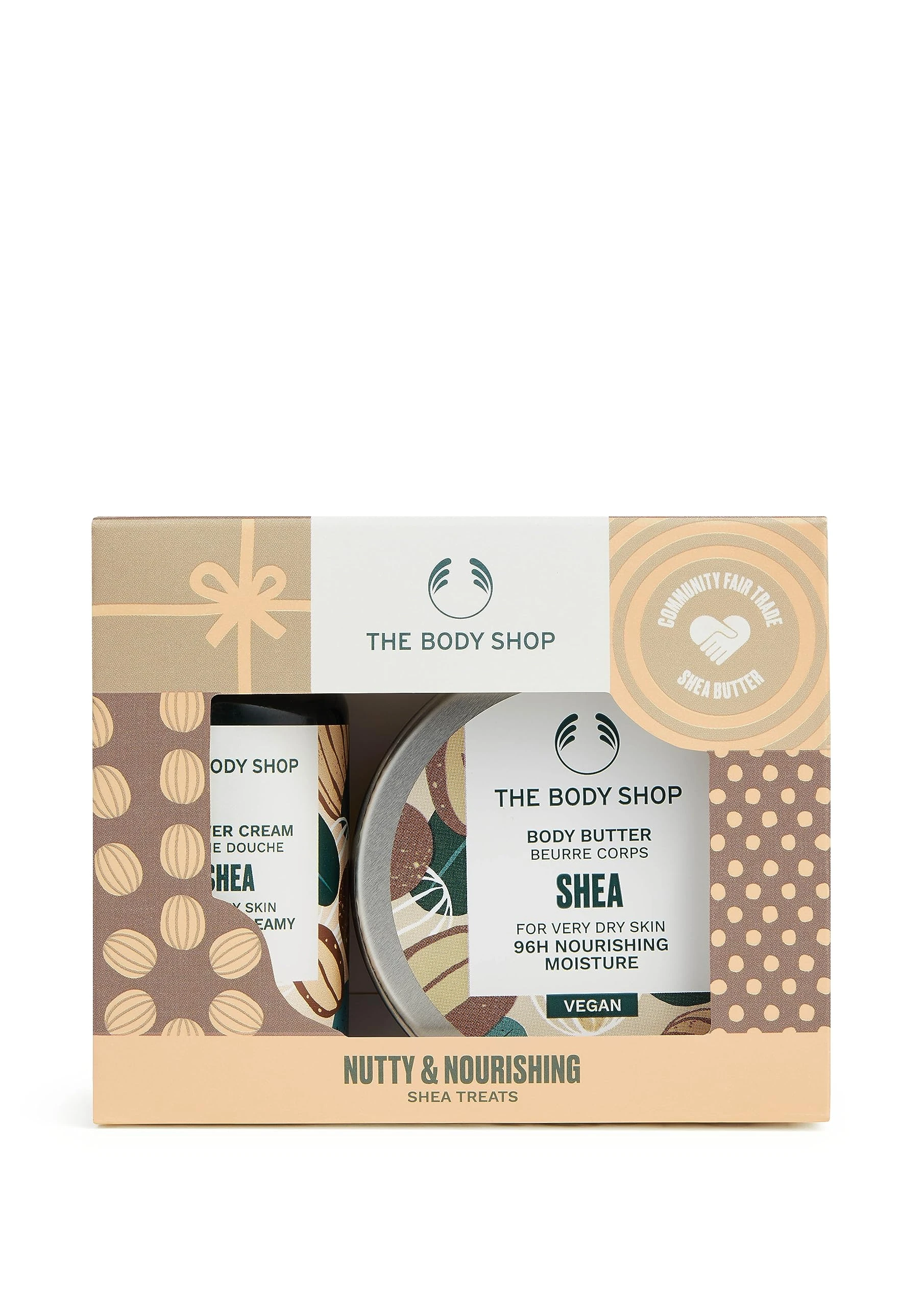 The Body Shop Nutty & Nourishing Shea Treats Body Care Gift Set, Vegan, 2-Piece Set