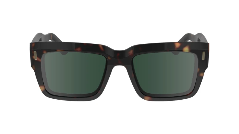 Calvin Klein Men's Sunglasses CK23538S - Dark Havana with Solid Green Lens