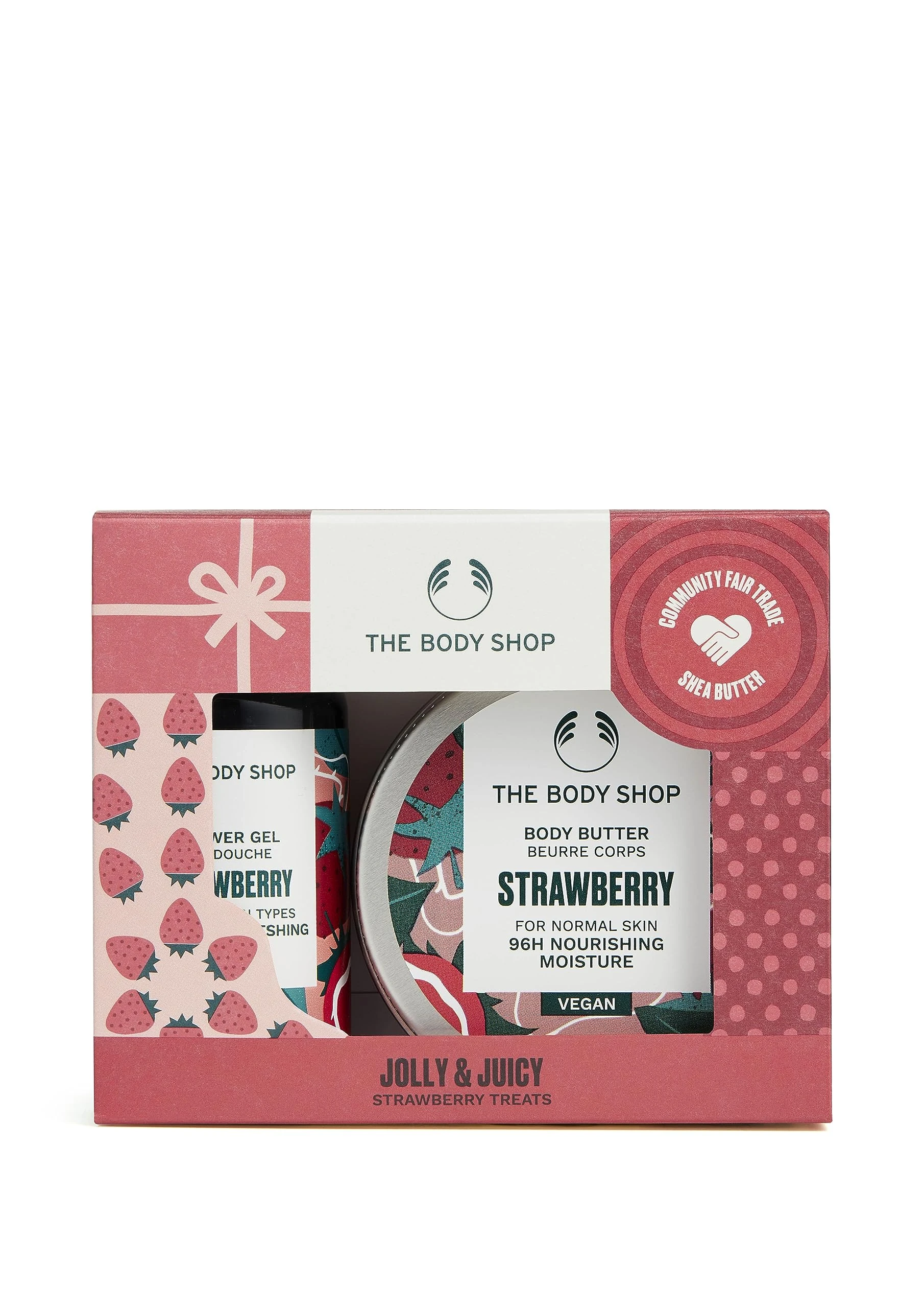 The Body Shop Jolly & Juicy Strawberry Treats, Vegan 2-Piece Set