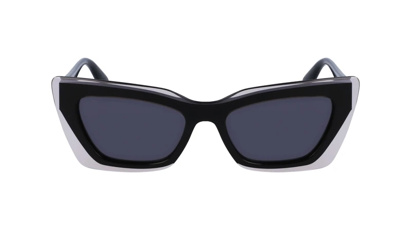 Calvin Klein Jeans CKJ23656S 001 Black Crystal Sunglasses Woman Acetato, Cat Eye, 52