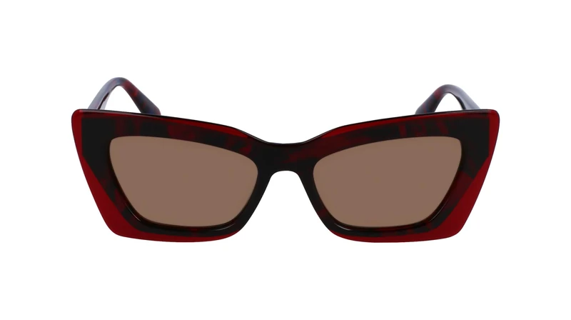 Calvin Klein Jeans CKJ23656S 602 Havana Red Blue Sunglasses Woman Acetato, Cat Eye, 52