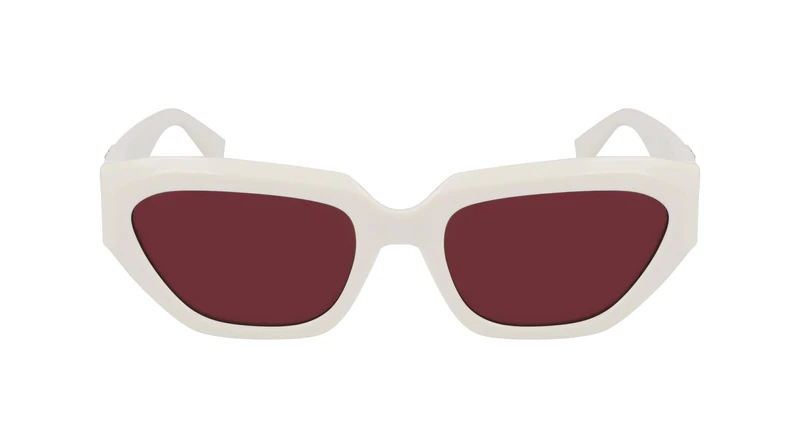 Calvin Klein Jeans CKJ23652S 100 Ivory Sunglasses Unisex Iniettato, Modified Rectangle, 54