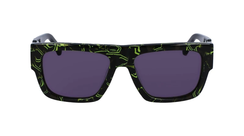 Calvin Klein Jeans Men's Sunglasses CKJ23654S - Black/Party Green with Solid Grey Lens