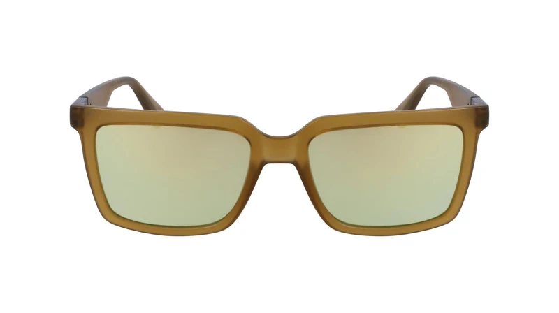 Calvin Klein Jeans Unisex Adult Sunglasses CKJ23659S - Khaki with Solid Grey Gold Mirror Lens
