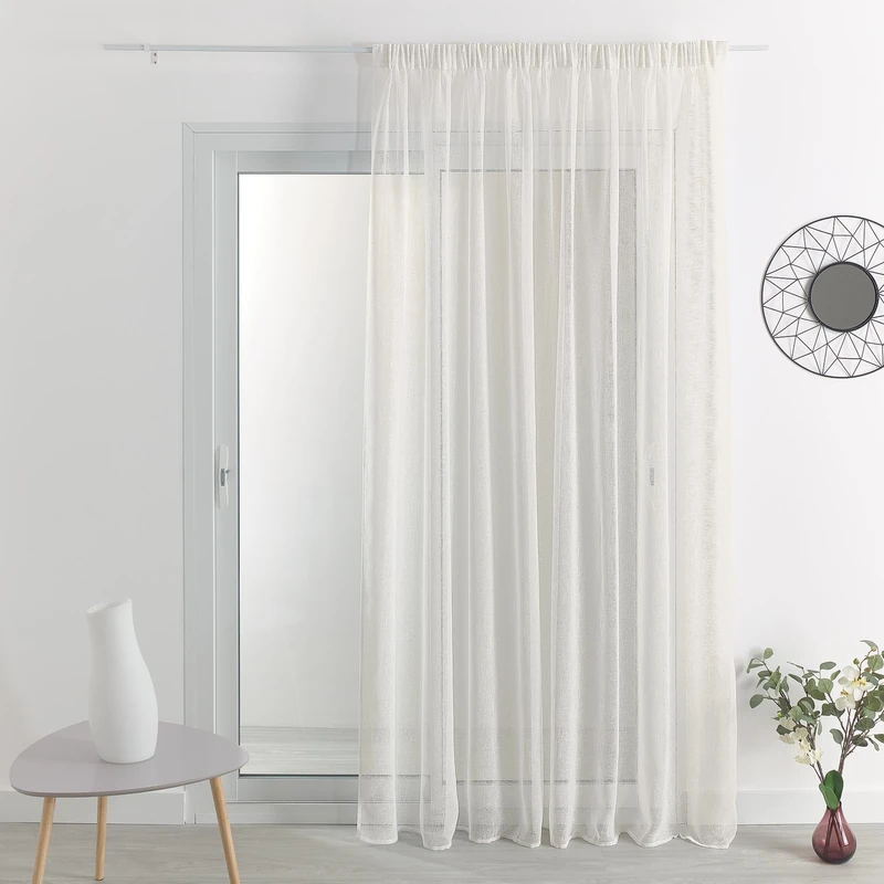HomeMaison Polyester Muslin Screen Curtain 415 x 240 cm White - Image 1