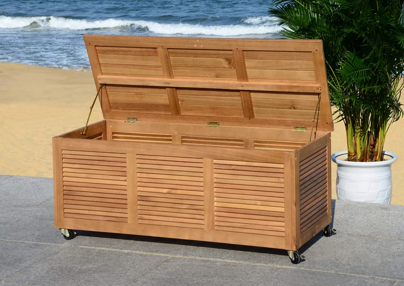 Safavieh Outdoor Teak Cushion Deck Box