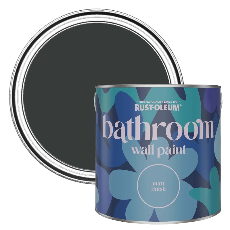 Rust-Oleum Black Water-Resistant Bathroom Wall & Ceiling Paint - Natural Charcoal (Black) 2.5L