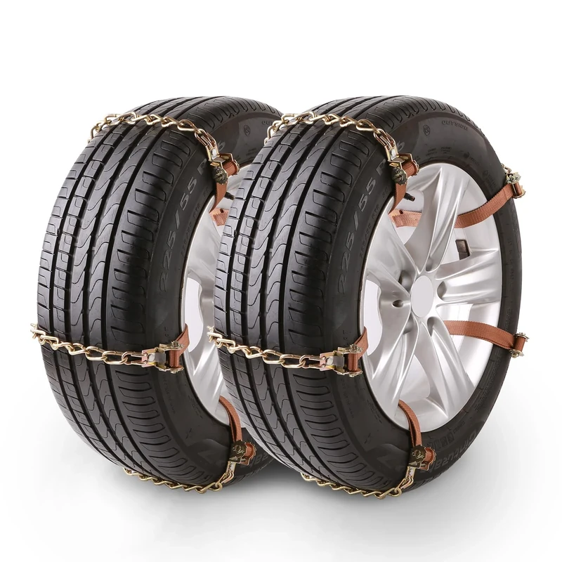 Emergency Snow Chains, Universal Tire Snow Chains for car suv semi trucks atv, Applicable Tire Width 225-295mm, Durable, Higher Stability (Set of 10)