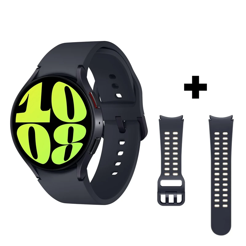 Samsung Galaxy Watch6 Smart Watch, Fitness Tracker, Bluetooth, 44mm, Graphite with a Galaxy Official Extreme Sport Band (S/M), Graphite/Etoupe (UK Version)