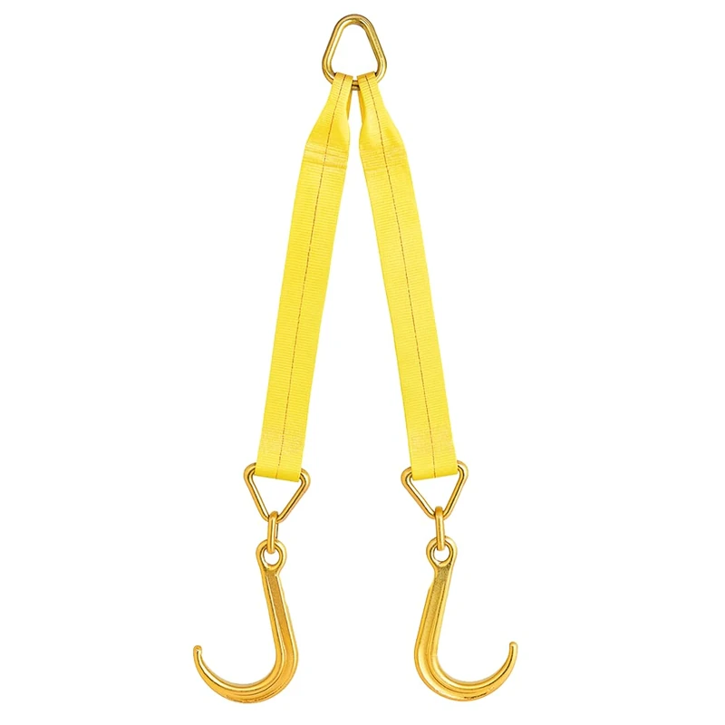 Boxer Tow Straps V Bridle 3” x 24” with 8 Inch Hooks, Recovery V Strap, Rollback, Car Hauler, Towing – B/S 16,200lbs