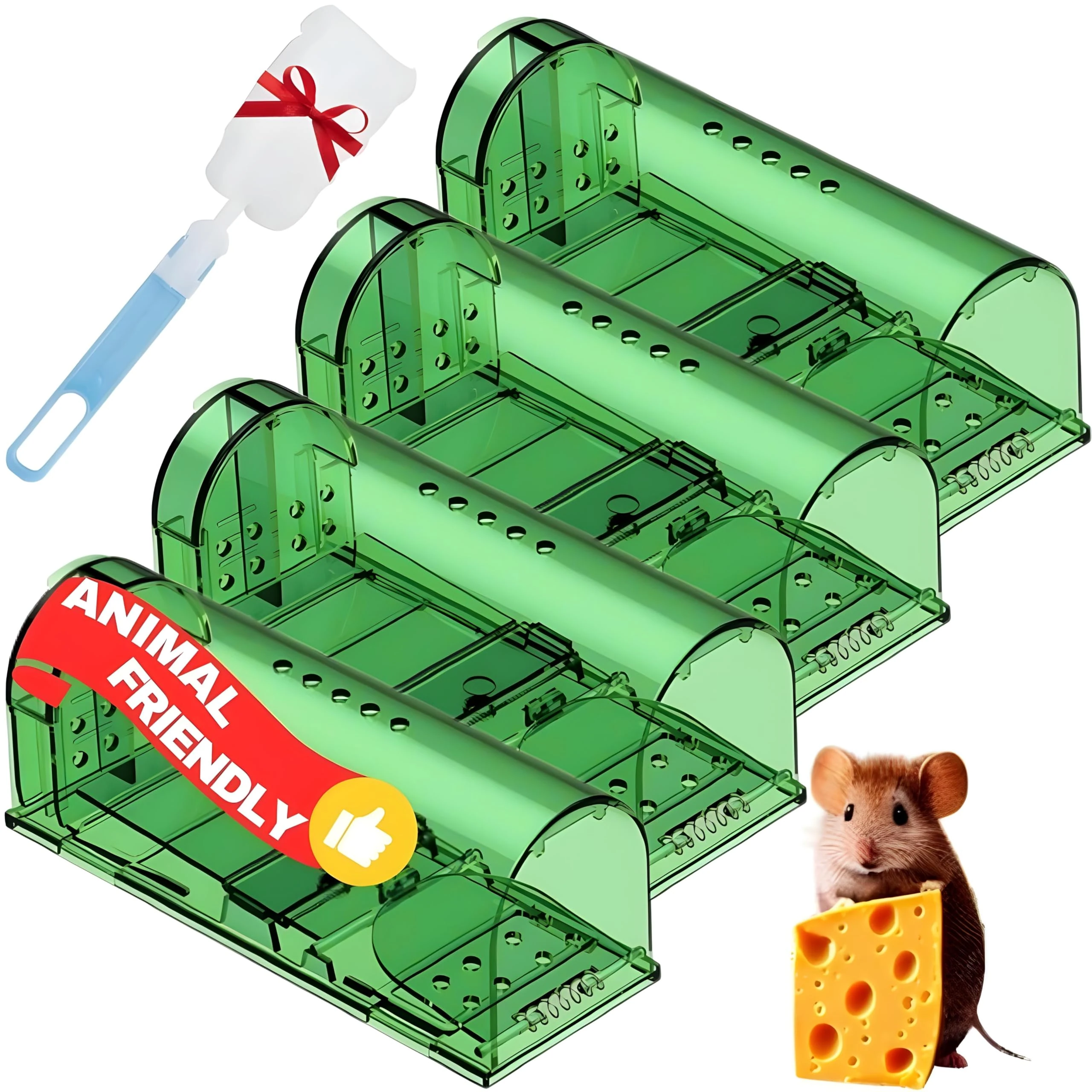 Humane Mouse Traps, 4 X Mouse Traps For Indoors, Mouse Traps, Pets and Family Friendly, Reusable Live Mice Trap, Effective and Highly Sensitive Catcher, Easy To Use By Hydro.