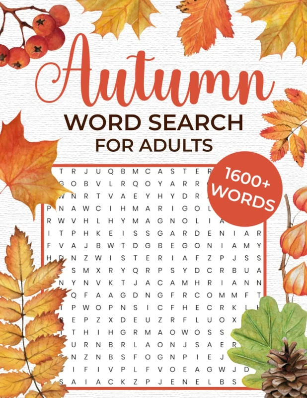 Autumn Word Search For Adults: Fun and Relaxing Themed Puzzles For Adults and Seniors With Solutions - Image 1