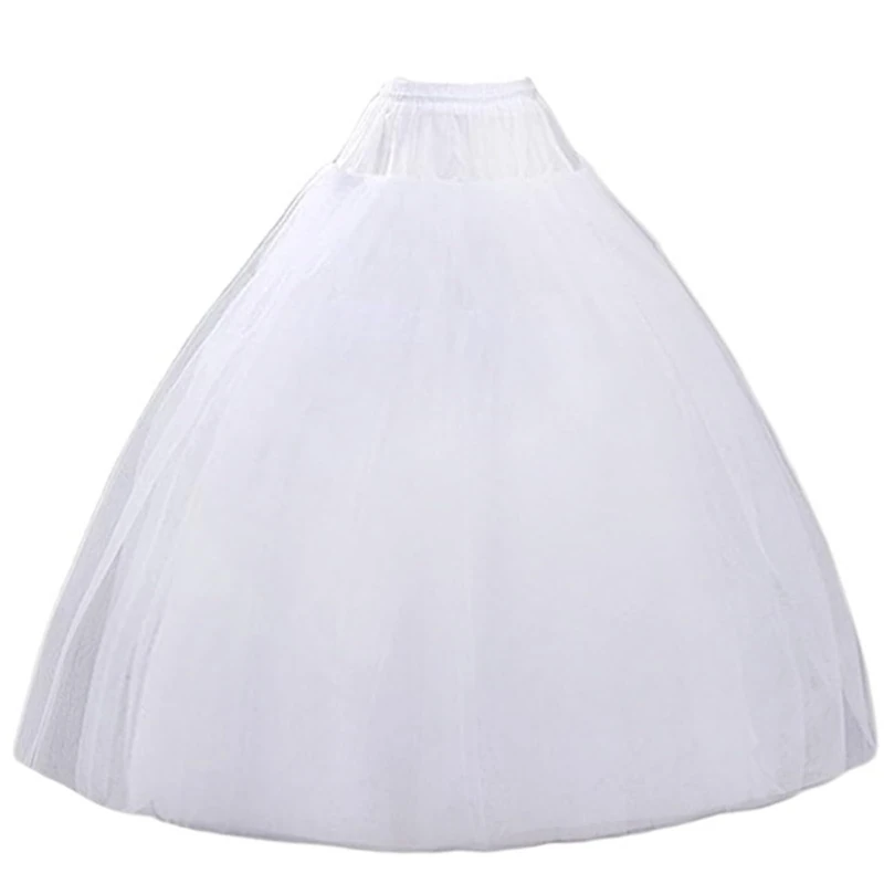 MeiLiMiYu Hoopless Petticoat Crinoline Underskirt Skirt 8 Layers Floor Length Ball Gown Petticoat Underskirt Slip for Wedding, White, One Size - Image 1