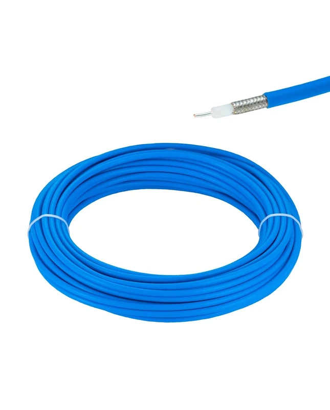 Vecys 49.2 ft/15 m RG402 Semi-Flexi RF Coaxial Cable RG402 .141 Inch Cable with FEP Blue Jacket