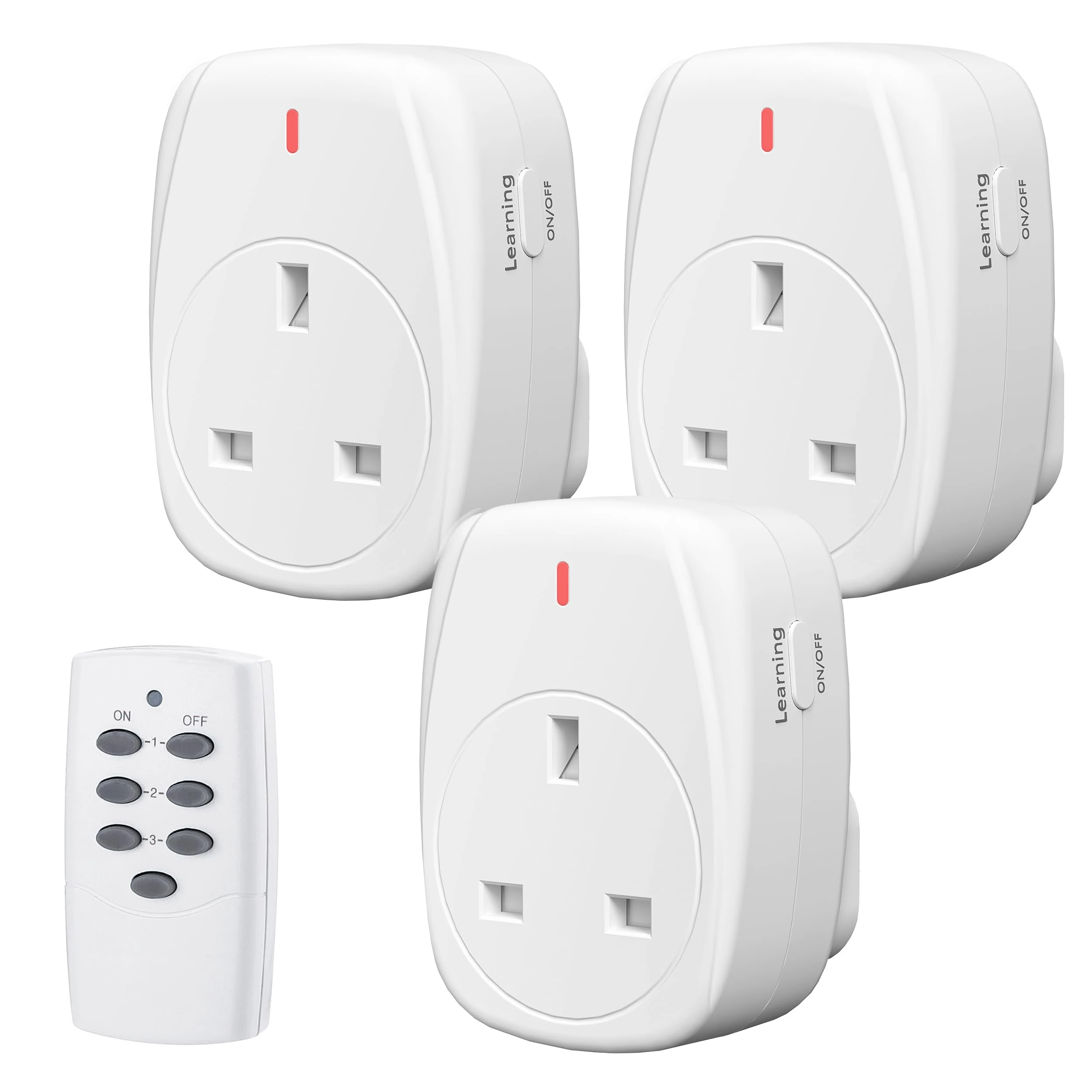 HBN Wireless Remote Control Plug Sockets, 13A/3120W Remotely Control Socket for Christmas Light,Wireless Remotes Light Switch with 30m/100ft Operating Range,3 Pack Sockets and 1 Remote
