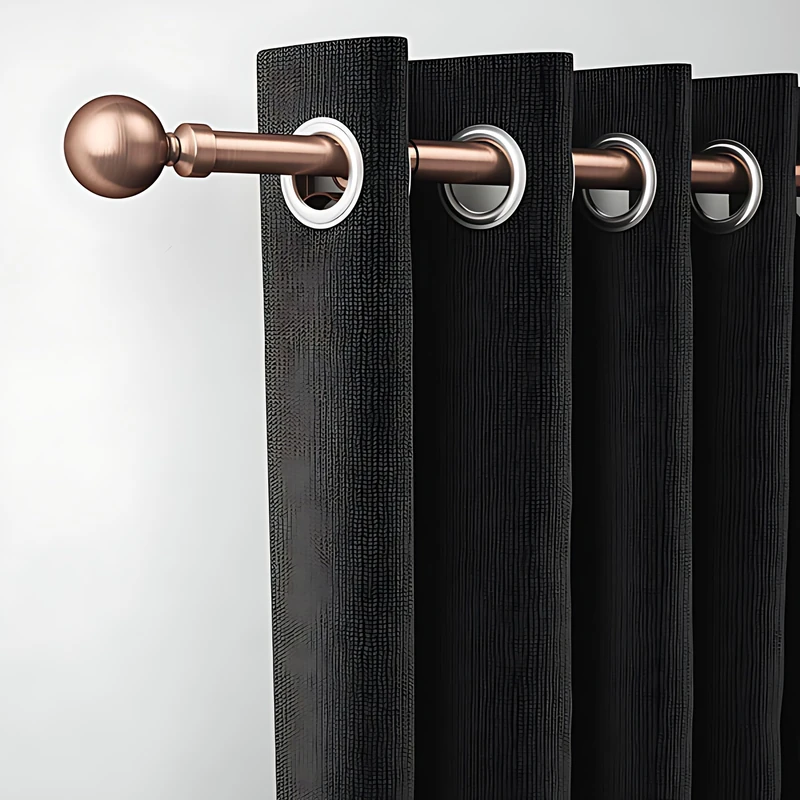 ROTHLEY Curtain Rods for Windows 28 to 48 Inch Copper Curtain Rod 1 Inch Diameter Decorative Curtain Rod Adjustable Drapery Rod Heavy Duty Window Curtain Rod Klick Fit Curtain Pole Kit-Orb Finial