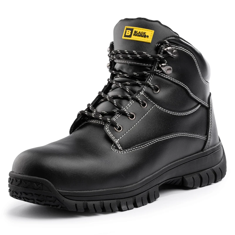 Black Hammer Safety Boots for Men - Durable Work Boots, Perfect for Construction and Industrial Use Max (5 UK)