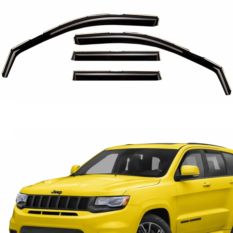 AEROGUYS in-Channel Window Deflectors Extra Durable Window Visors Rain Guards Fit for Jeep Grand Cherokee 2011-2020, Sun Visors, Wind Deflectors, Vent Visors, Car Accessories - 4pcs. AG0256