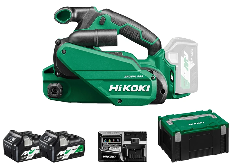 HIKOKI Akku SB3608DA Bandschleifer (18 V, Akku 2.5 Ah, Sliding Surface (Breite): 76 mm, Strap Length: 533 mm, Bandgeschwindigkeit: 122-450 m/min, Brushless) Attachment: All HSS. C Koffer