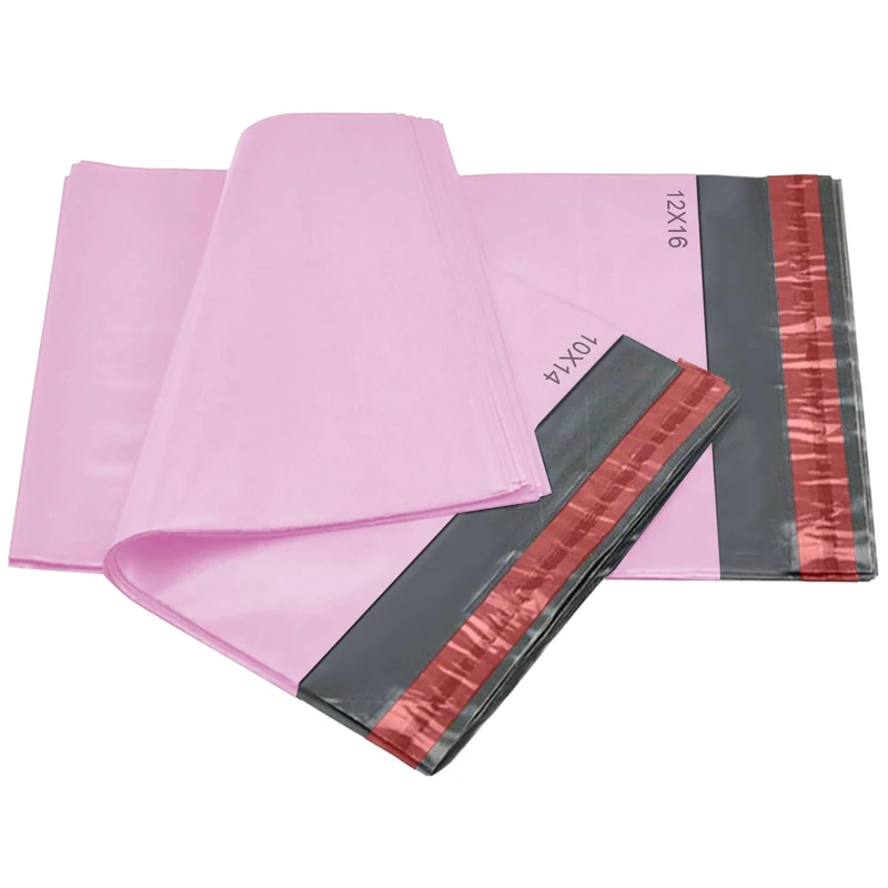 1000 Mixed Baby Pink Mailing Poly Postal Self Seal Bags 2 Sizes 500 from Each iSOUL Small to Large Mailing Bags Postage Packaging Assorted Mailers
