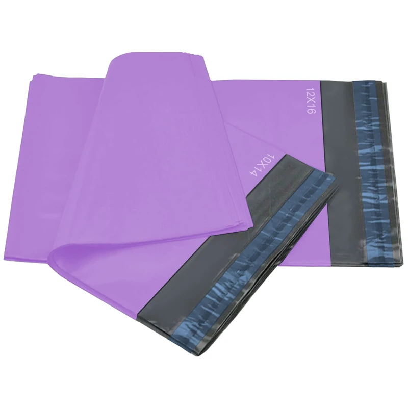 1000 Mixed Purple Mailing Poly Postal Self Seal Bags 2 Sizes 500 from Each iSOUL Small to Large Mailing Bags Postage Packaging Assorted Mailers