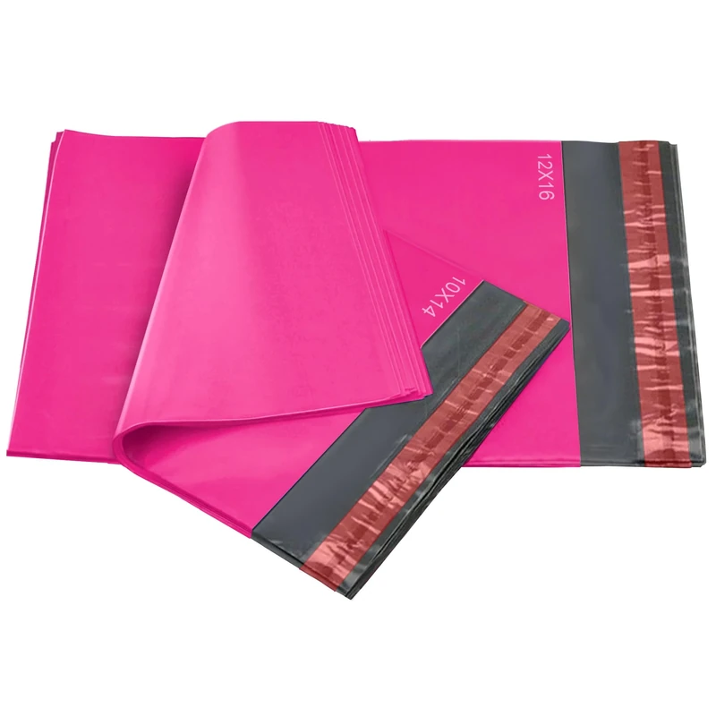 1000 Mixed Hot Pink Mailing Poly Postal Self Seal Bags 2 Sizes 500 from Each iSOUL Small to Large Mailing Bags Postage Packaging Assorted Mailers