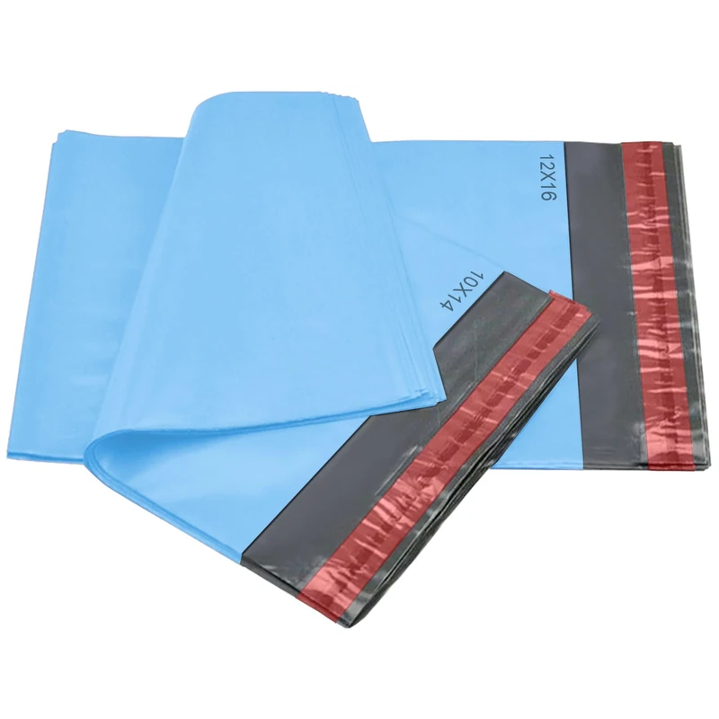 1000 Mixed Blue Mailing Poly Postal Self Seal Bags 2 Sizes 500 from Each iSOUL Small to Large Mailing Bags Postage Packaging Assorted Mailers