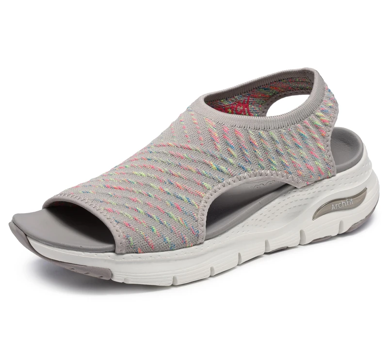 Skechers Women's Arch Fit-Catchy Wave, Taupe Multi, 6 UK