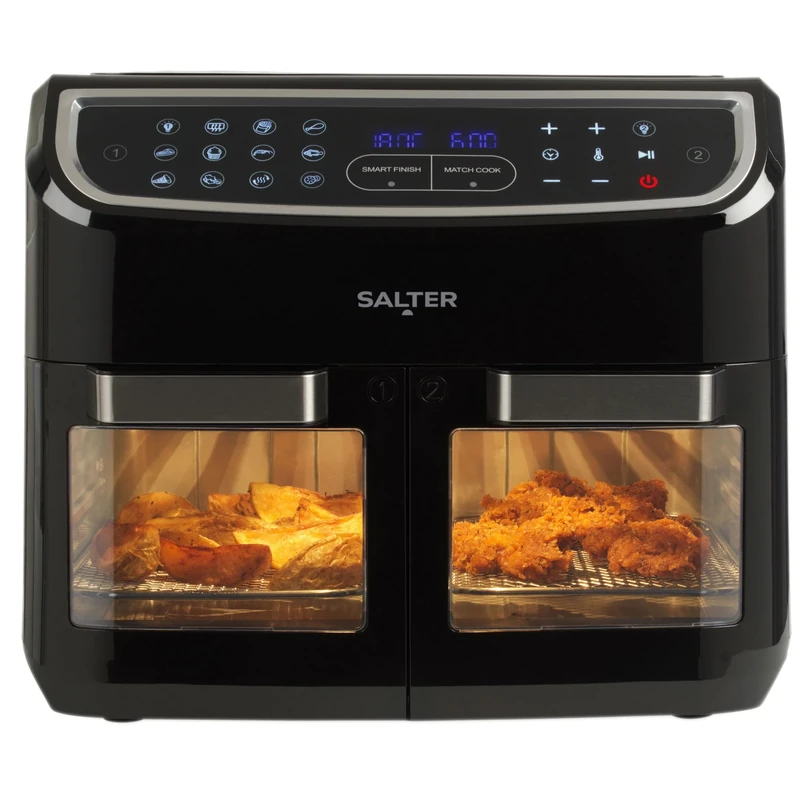 Salter XL Air Fryer Oven – 12L Large Multicooker With Divider, 11 Presets, No Oil Needed, Includes Removable Non-Stick Racks & Accessories, Multi-Level Cooking, 2600W