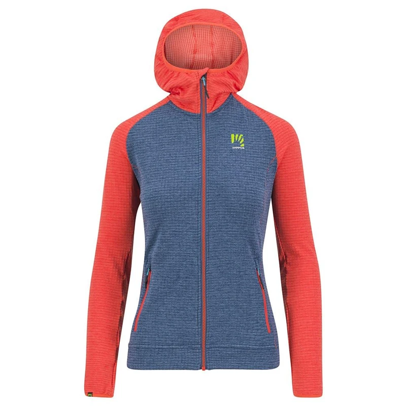 KARPOS 2532006-017 AMBRIZ. W F-Z HOODIE Sweatshirt Women's VINTAGE INDIGO/HOT CORAL Size XS