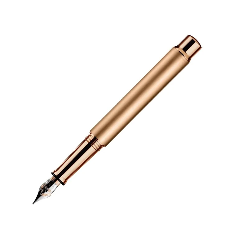 Otto Hutt Design 04 068-11619 Fountain Pen with Barrel Matte Rose Gold Coated Cap and Fittings Shiny Rose Gold Coated Nib Size B